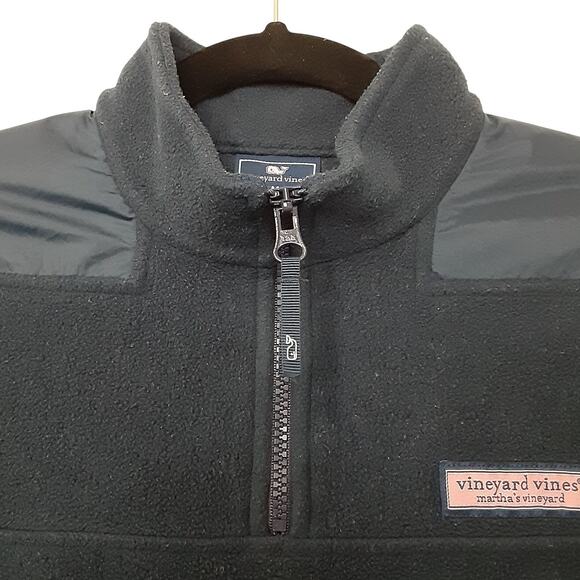 Vineyard Vines Fleece Pullover Quarter Zip Sweatshirt Navy Blue Women M Nautical - Picture 3 of 10